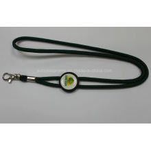 Custom Round Jacquard Lanyard with Epoxy Sticker